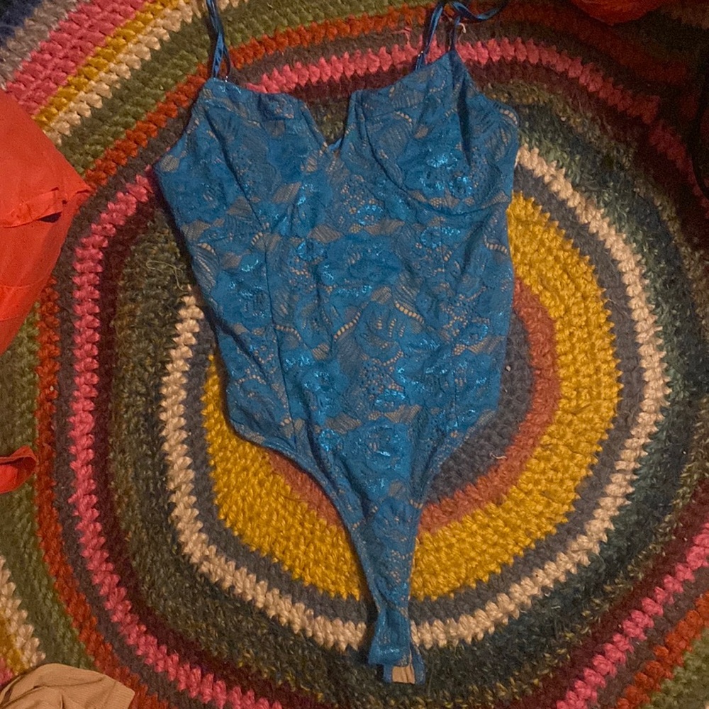 Sexy blue thong bodysuitnew this tag